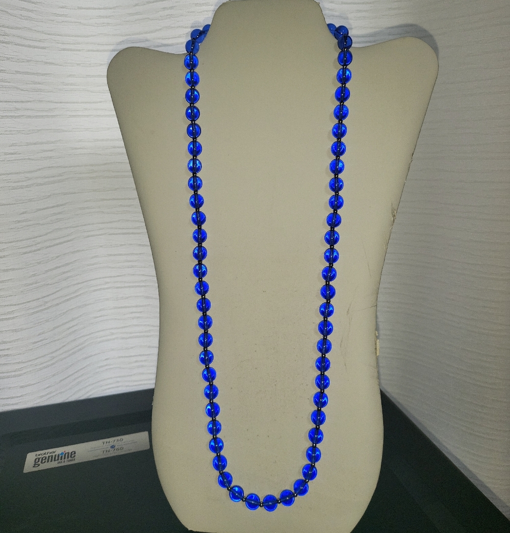 Blue Long Bead Necklace - Women Jewelry